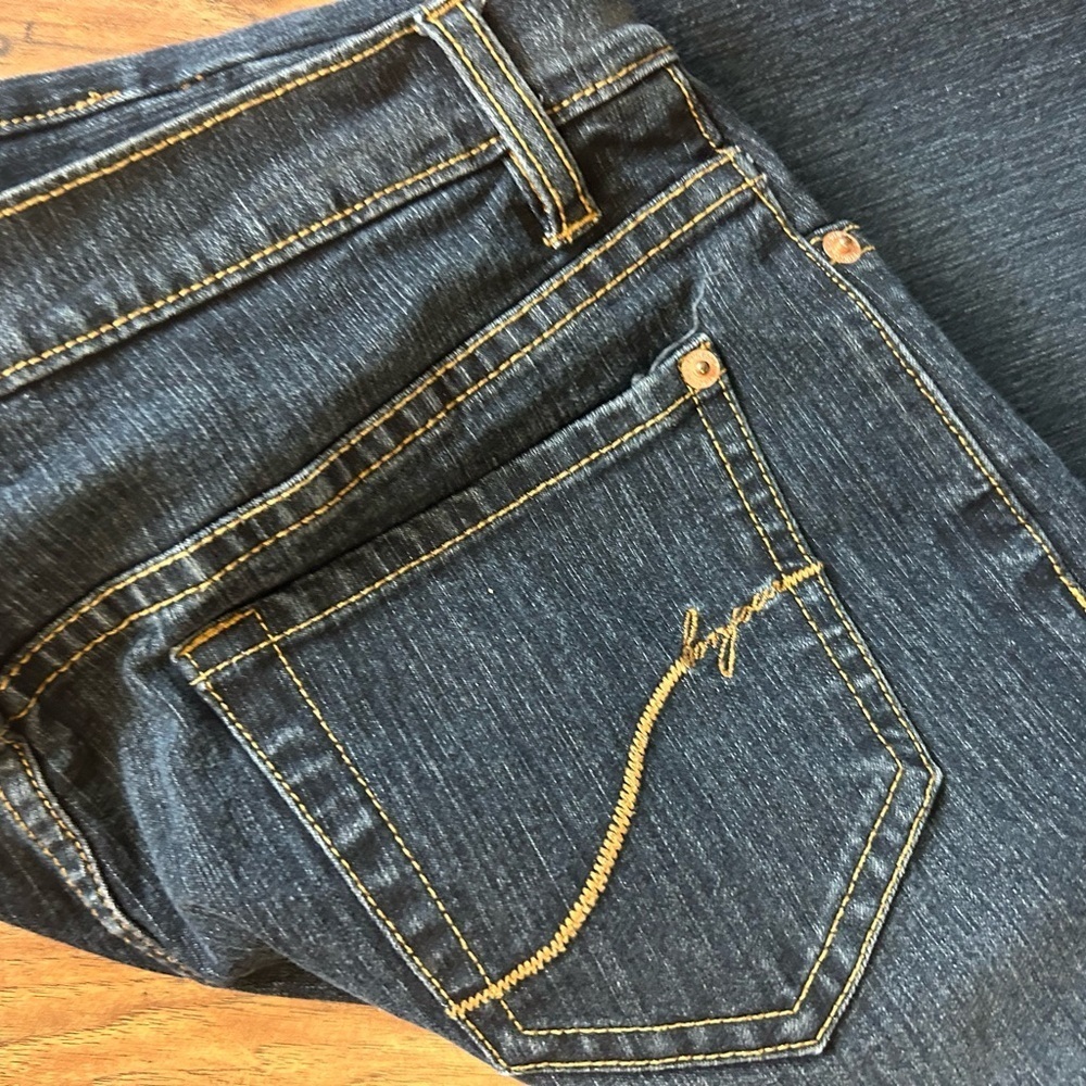 Wide Leg Dark Denim Wash Jeans Pockets Women Size 10 Bonjour Normcore 90s - Picture 9 of 9